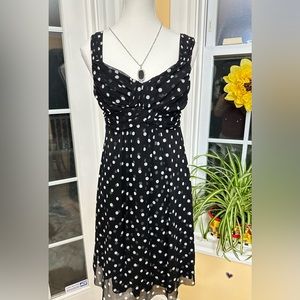 3x20
INC  Beautiful  black dress   With White polka dots, preowned,  like new